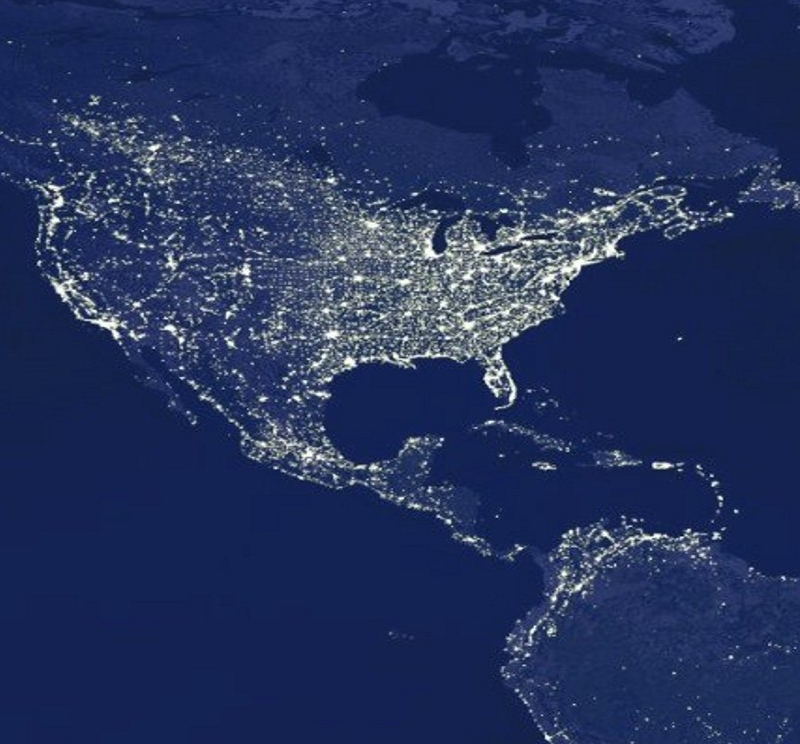 United States light map